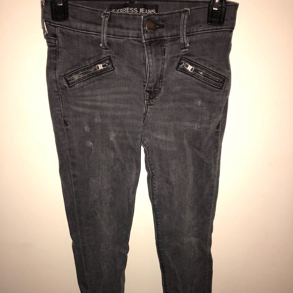 Express dark Denim distressed jeans